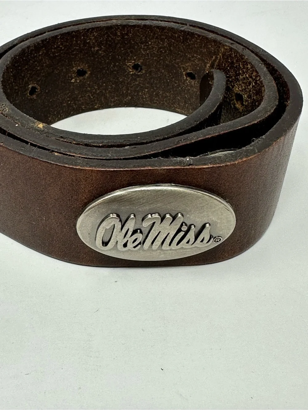 Zep-Pro Ole Miss Studded Genuine Full Grain Leather Belt Sz XL Youth/Kids S6